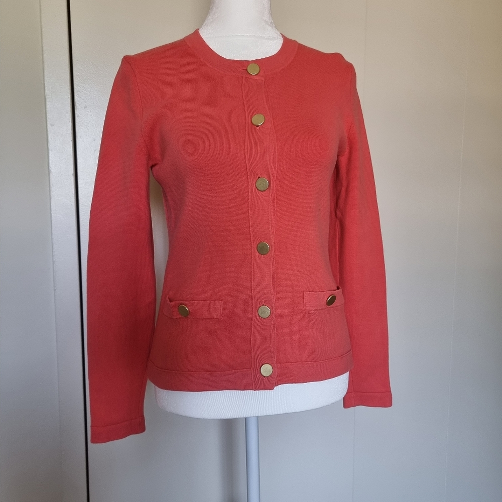Banana Republic S sweater Cardigan Orange Cotton Long sleeve